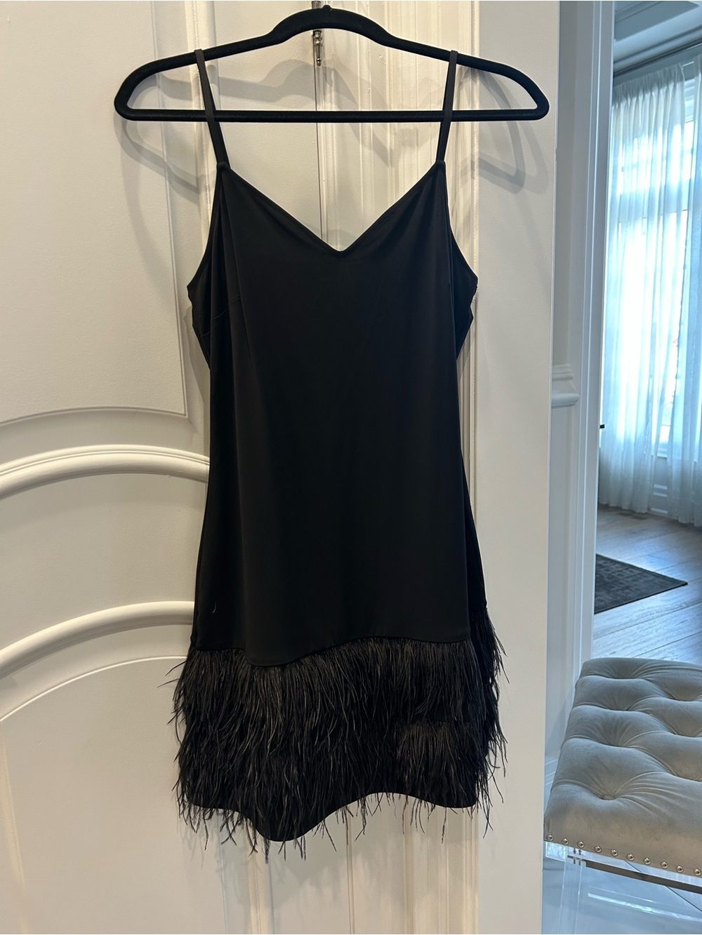 MICHAEL Michael Kors Black Feather Trim Cocktail dress